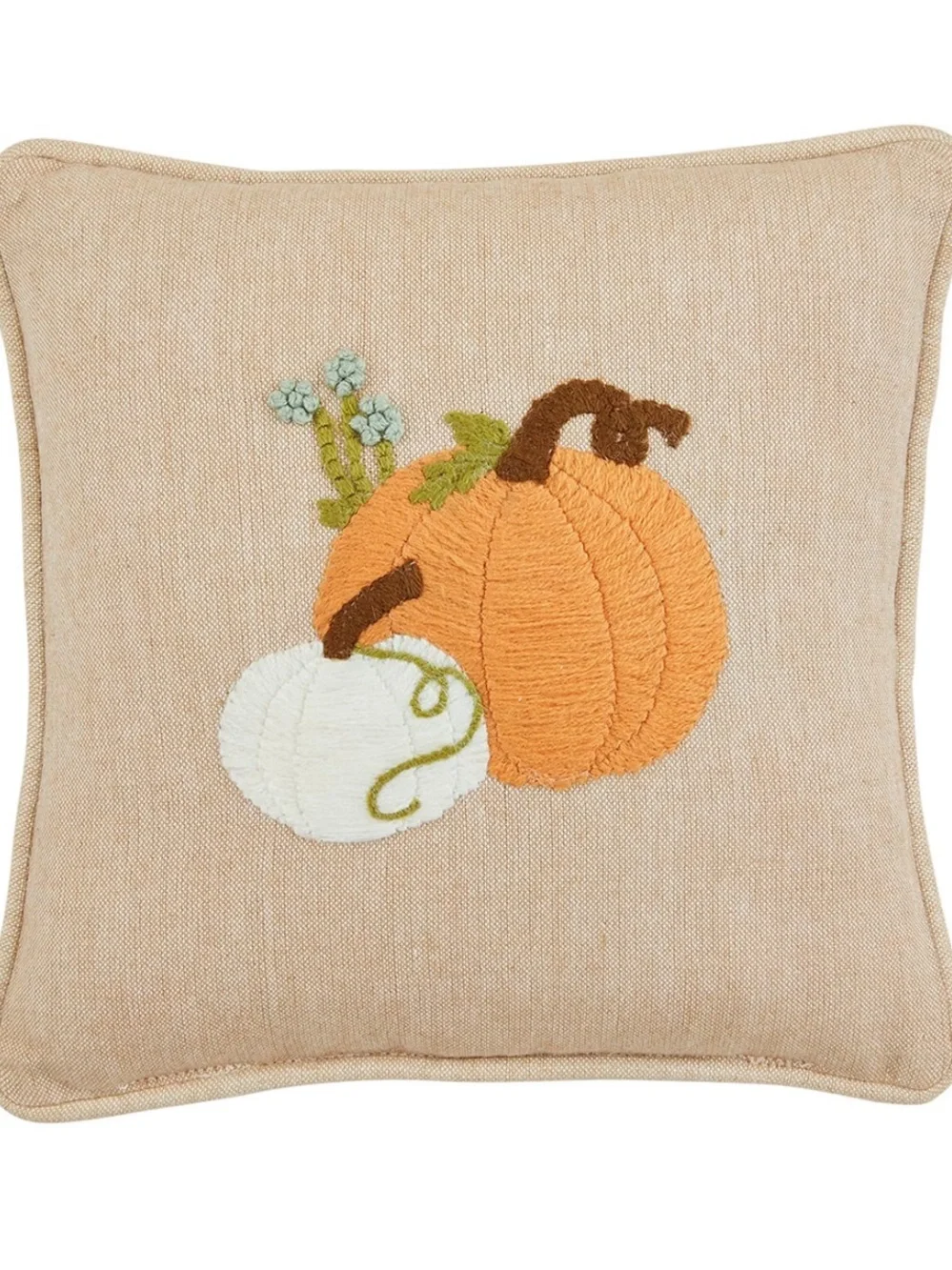 MUD PIE NEW Dbl Pumpkin Embroidery Pillow, 8